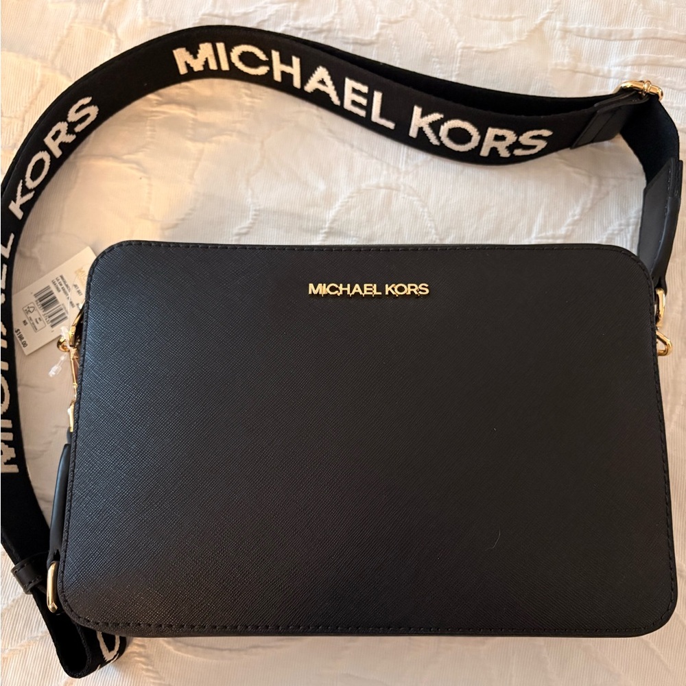 Michael Kors Black and Gold Crossbody Bag